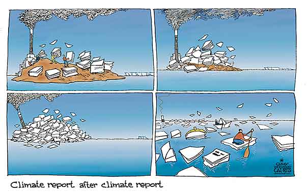 Oliver Schopf, editorial cartoons from Austria, cartoonist from Austria, Austrian illustrations, illustrator from Austria, editorial cartoon politics politician International, Cartoon Arts International, New York Times Syndicate, Cagle cartoon 2014  CLIMATE CHANGE REPORT CO2 ICE SEA LEVEL GLOBAL WARMING PAPER  


