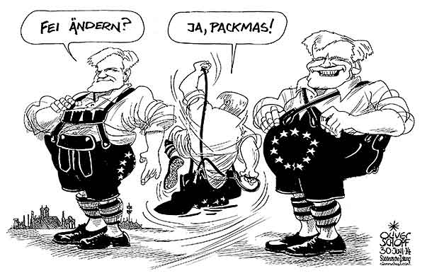 Oliver Schopf, politischer Karikaturist aus Österreich, politische Karikaturen aus Österreich, Karikatur Cartoon Illustrationen Politik Politiker Deutschland 2014: CSU BAYERN MUENCHEN HORST SEEHOFER EU POLITIK LEDERHOSE EU-STERNE UMZIEHEN  



   