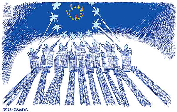  Oliver Schopf, politischer Karikaturist aus Österreich, politische Karikaturen, Illustrationen Archiv politische Karikatur Europäische Union 2016
EU GIPFEL RAT BRÜSSEL FEUERWEHR STERNE BRAND FEUER LÖSCHEN FEUERWEHRMÄNNER EINSATZ   