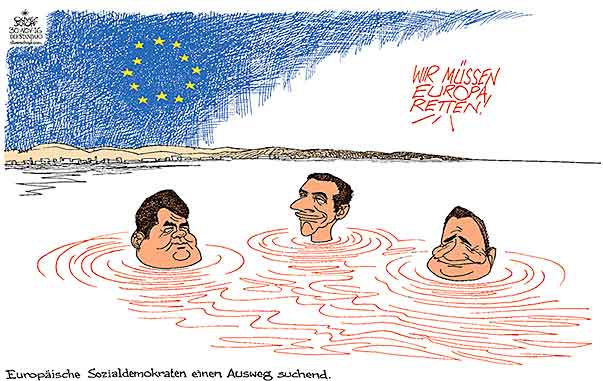  Oliver Schopf, politischer Karikaturist aus Österreich, politische Karikaturen, Illustrationen Archiv politische Karikatur Europa Politik & Gesellschaft  2016 Die europäische Sozialdemokratie steckt seit langem in der Krise.

