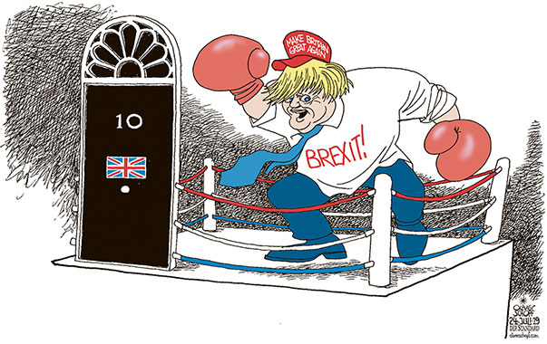  
Oliver Schopf, editorial cartoons from Austria, cartoonist from Austria, Austrian illustrations, illustrator from Austria, editorial cartoon
Cartoon Arts International, New York Times Syndicate, Cagle cartoon Europe Great Britain Brexit 2019 BORIS JOHNSON BOJO PRIME MINISTER DOWNING STREET 10 DOOR BOXING BREXIT BOXER 

