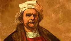Oliver Schopf, editorial cartoons from Austria, cartoonist from Austria, Austrian illustrations, illustrator from Austria, editorial cartoon artwork painting iPad: Rembrandt art painting oil-painting self-portrait