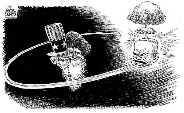  Oliver Schopf, politischer Karikaturist aus Österreich, politische Karikaturen, Illustrationen Archiv politische Karikatur Welt 2015 IRAN USA ATOM PROGRAMM DEAL ABKOMMEN WIEN ATOMPHYSIK KERNPHYSIK PROTONEN ELEKTRONEN NEUTRONEN UNCLE SAM MULLAH NETANJAHU ATOMPILZ  





