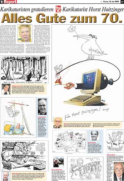Oliver Schopf Karikaturist gratuliert zum 70iger der Karikaturisten Horst Haitzinger