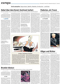Süddeutsche Zeitung veröffentlicht zeitgleich mit anderen internationalen Tageszeitungen die Karikatur zum Thema Polenklischee von Karikaturisten Oliver Schopf.