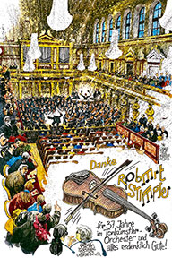 Oliver Schopf, politischer Karikaturist aus Österreich, politische Karikaturen aus Österreich, Karikatur Illustrationen Malerei 2024: NIEDERÖSTERREICHISCHE TONKÜNSTLER ORCHESTER KONZERT GROSSER GOLDENER SAAL WIENER MUSIKVEREIN AQUARELL ABSCHIEDSGESCHENK MITGLIEDER MUSIK TÖNE Pia Aigner   