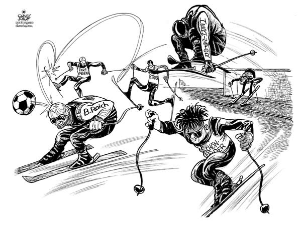  
Oliver Schopf, editorial cartoons from Austria, cartoonist from Austria, Austrian illustrations, illustrator from Austria, editorial cartoon
Europe austria 2007 austrian skistars playing football hermann maier skiing star sport alpine skiing austrian soccer team, herminator 

