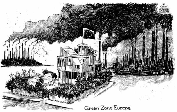  
Oliver Schopf, editorial cartoons from Austria, cartoonist from Austria, Austrian illustrations, illustrator from Austria, editorial cartoon
Europe EU eu European union 2008: european union eu comission president  climate, pollution, jose barroso gardening in a green zone 

