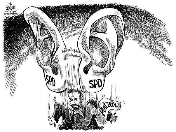  
Oliver Schopf, editorial cartoons from Austria, cartoonist from Austria, Austrian illustrations, illustrator from Austria, editorial cartoon
Europe EU eu germany 2006: Due to acute hearing loss Matthias Platzeck, boss of the German Socialist Party (SPD) resignspolitics politicians

