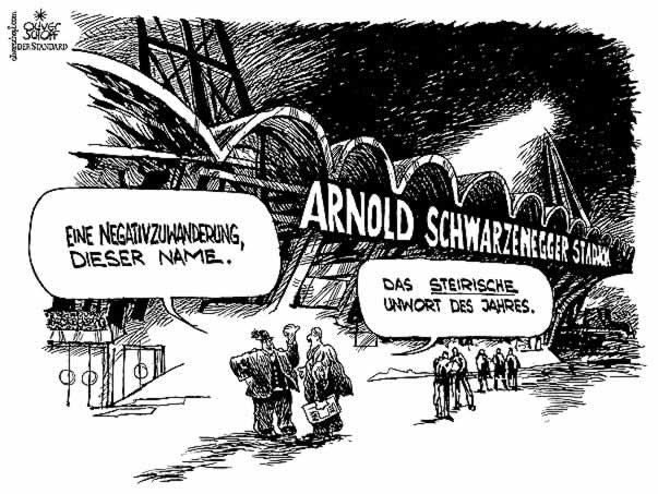  
Oliver Schopf, editorial cartoons from Austria, cartoonist from Austria, Austrian illustrations, illustrator from Austria, editorial cartoon
Europe austria 2005: After execution Schwarzenegger turns unpopular   

