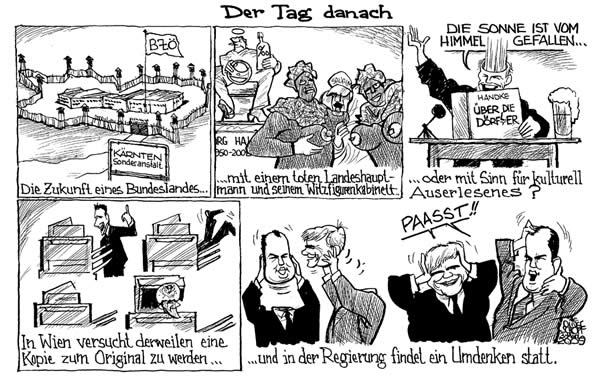 2009:
Landtagswahl, kaernten, doerfler, sonderanstalt, ortstafel, strache, josef proell, faymann