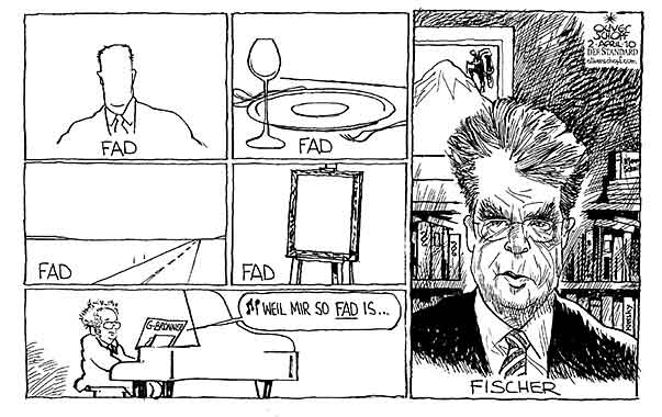  Oliver Schopf, politischer Karikaturist aus Österreich, politische Karikaturen, Illustrationen Archiv politische Karikatur Österreich Bundespräsident  Bundespräsidentwnwahl 2010 Bundespraesidentschaftswahlkampf 2010  heinz fischer kandidatin der fpoe rosenkranz kellernazi

 fad gerhard bronner

