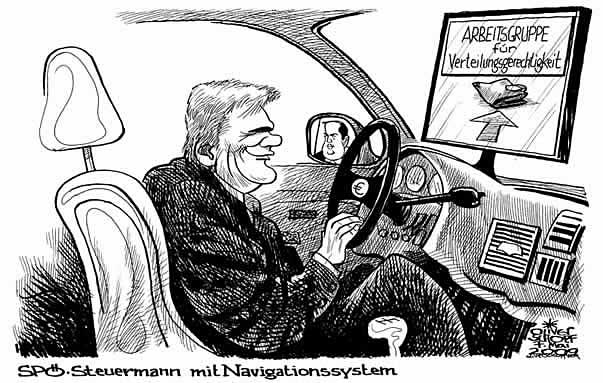  Oliver Schopf, politischer Karikaturist aus Österreich, politische Karikaturen, Illustrationen Archiv politische Karikatur Österreich Regierung Faymann
2009:
spoe, werner faymann, steuern, auto, lenkrad, navigationssystem, verteilung, gerechtigkeit

