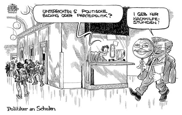  Oliver Schopf, politischer Karikaturist aus Österreich, politische Karikaturen, Illustrationen Archiv politische Karikatur Österreich Regierung Gusenbauer
 2007: schule, politik, politische bildung, parteipolitik, molterer, gusenbauer, nachhilfestunden

