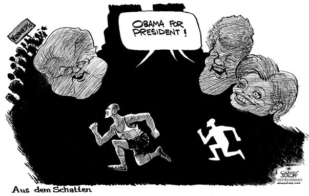  Oliver Schopf, politischer Karikaturist aus Österreich, politische Karikaturen, Illustrationen Archiv politische Karikatur Welt USA Präsidentenwahl 2008 Obama Sieger
2008: usa, demokraten, parteikonvent, schatten, edward kennedy, bill clinton, hillary clinton



