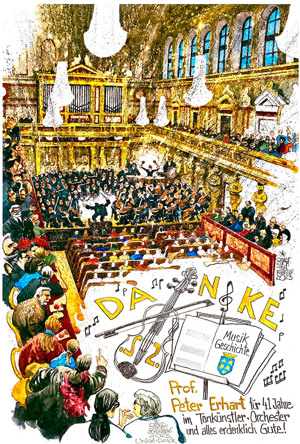 Oliver Schopf, politischer Karikaturist aus Österreich, politische Karikaturen aus Österreich, Karikatur Illustrationen Tonkuenstler-Orchester Niederösterreichische im Wiener Musikverein Großer Saal Musik Konzert LIVE-Zeichnungen 2023 NIEDERÖSTERREICHISCHE TONKÜNSTLER ORCHESTER KONZERT GROSSER GOLDENER SAAL WIENER MUSIKVEREIN

