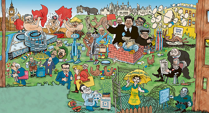 Oliver Schopf, politischer Karikaturist aus Österreich, politische Karikaturen aus Österreich, Karikatur Illustrationen Artwork Wimmelbild 2019 DER STANDARD TAGESZEITUNG WIMMELBILD OSTERN SUCHBILD PRODUKTE WELTPOLITIK INNENPOLITIK    



