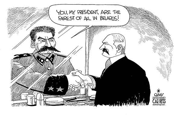  
Oliver Schopf, editorial cartoons from Austria, cartoonist from Austria, Austrian illustrations, illustrator from Austria, New York Times Syndicate, Cagle cartoon editorial cartoon
Europe belarus 2012: BELARUS LUKASHENKO ALEXANDR ELECTIONS STALIN HAND SHAKE MIRROR ON THE WALL SNOW WHITE 
