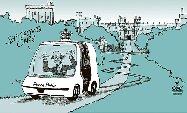  
Oliver Schopf, editorial cartoons from Austria, cartoonist from Austria, Austrian illustrations, illustrator from Austria, editorial cartoon
Cartoon Arts International, New York Times Syndicate, Cagle cartoon Europe Great Britain 2019 GREAT BRITAIN ROYALS PRINCE PHILIP CAR ACCIDENT DRIVING LICENCE SELF DRIVING CAR WINDSOR CASTLES PARK     

