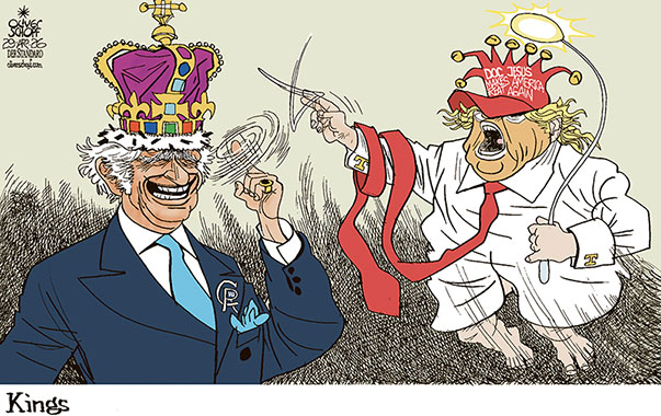 Oliver Schopf, editorial cartoons from Austria, cartoonist from Austria, Austrian illustrations, illustrator from Austria, editorial cartoon politics politician International, Cartoon Movement, @oliverschopf.bsky.social 2026: KING CHARLES III TRUMP VISIT MEETING KINGS DOCTOR JESUS CROWN 
 

 




 





 




























