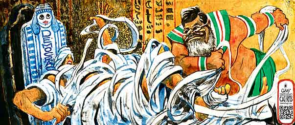 Oliver Schopf, editorial cartoons from Austria, cartoonist from Austria, Austrian illustrations, illustrator from Austria, editorial cartoon egypt 2012 EGYPT ISLAM MUSLIM BROTHERHOOD PYRAMID SPHINX OBELISK BURKA BOURKHA BURKHA BURGA MINARET MORSI NEW KONGDOM  
  width=