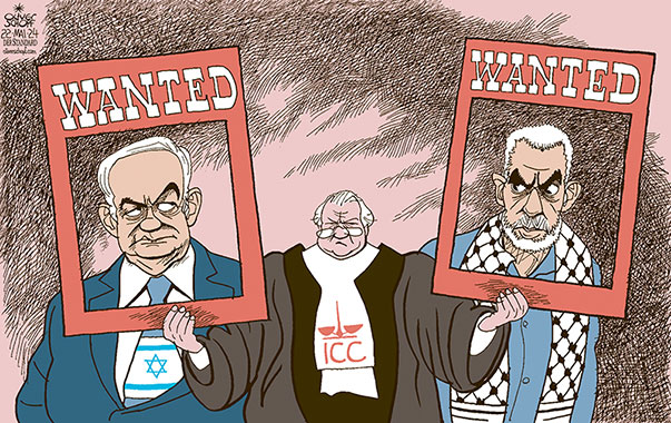 Oliver Schopf, editorial cartoons from Austria, cartoonist from Austria, Austrian illustrations, illustrator from Austria, editorial cartoon politics politician International, Cartoon Movement, CartoonArts International 2024: INTERNATIONAL CRIMINAL COURT (ICC) THE HAGUE ARREST WARRANT NETANYAHU SINWAR HAMAS WANTED POSTER PROFILE SEARCH 















