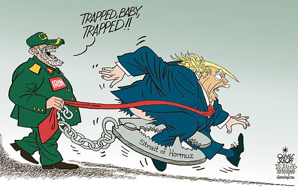 Oliver Schopf, editorial cartoons from Austria, cartoonist from Austria, Austrian illustrations, illustrator from Austria, editorial cartoon politics politician International, Cartoon Movement, @oliverschopf.bsky.social 2026: IRAN WAR STRAIT OF HORMUZ REVOLUTIONARY GUARDS TRUMP TRAP TRAPPED DRILL BABY DRILL 
  

 

 




 





 




























