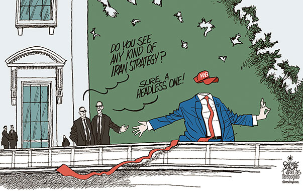 Oliver Schopf, editorial cartoons from Austria, cartoonist from Austria, Austrian illustrations, illustrator from Austria, editorial cartoon politics politician International, Cartoon Movement, @oliverschopf.bsky.social 2026: IRAN WAR MIDDLE EAST TRUMP STRATEGY HEADLESS THE WHITE HOUSE ROOF SECRET SERVICE
 




 





 




























