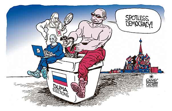 Oliver Schopf, editorial cartoons from Austria, cartoonist from Austria, Austrian illustrations, illustrator from Austria, editorial cartoon politics politician International 2011 RUSSIA DUMA ELECTIONS PUTIN MANIPULATIONS RIDING 

 




