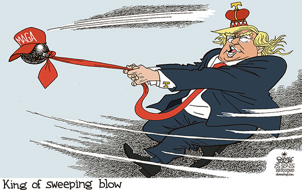 Oliver Schopf, editorial cartoons from Austria, cartoonist from Austria, Austrian illustrations, illustrator from Austria, editorial cartoon politics politician International, Cartoon Movement, @oliverschopf.bsky.social 2025: USA TRUMP UNO UNITED NATIONS SPEECH SWEEPING BLOW HAMMER TIE KING




 





























