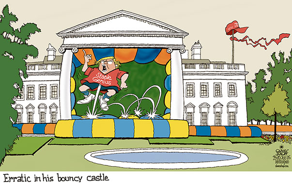 Oliver Schopf, editorial cartoons from Austria, cartoonist from Austria, Austrian illustrations, illustrator from Austria, editorial cartoon politics politician International, Cartoon Movement, @oliverschopf.bsky.social 2025: USA TRUMP ERRATIC BEHAVIOUR POLITICS THE WHITE HOUSE CHILD CILDREN BOUNCY CASTLE STABLE GENIUS TARIFFS UKRAINE RUSSIA CHINA


 





























