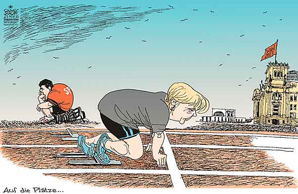  Oliver Schopf, politischer Karikaturist aus Österreich, politische Karikaturen, Illustrationen Archiv politische Karikatur Deutschland: 2016 MERKEL CDU CSU SEEHOFER URSULA VON DER LEYEN WIEDERKANDIDATUR BUNDESTAGSWAHL 2017 WINFRIED KRETSCHMANN AUDIENZ EMPFANG BUNDESKANZLERAMT BERLIN BÜRO