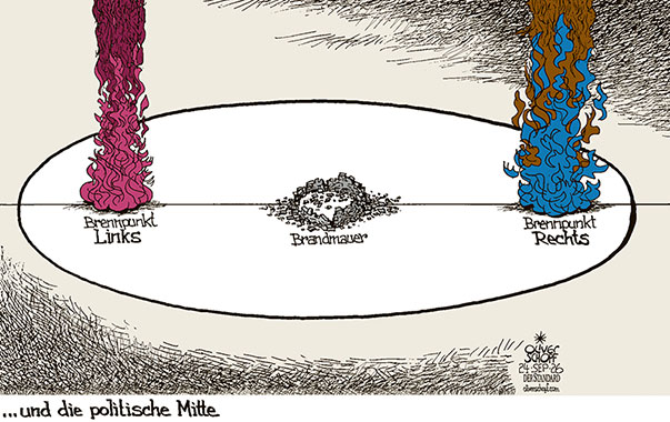 Oliver Schopf, politischer Karikaturist aus Österreich, politische Karikaturen aus Österreich, Karikatur Cartoon Illustrationen Politik Politiker Deutschland @oliverschopf.bsky.social 2026: POLITISCHE MITTE ELLIPSE BRENNPUNKTE EXTREME LINKE RECHTE BRANDMAUER GEOMETRIE WAHLEN DUNKELROT BLAU BRAUN




























