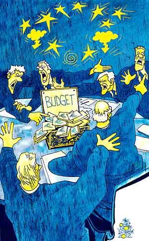 Oliver Schopf, politischer Karikaturist aus Österreich, politische Karikaturen aus Österreich, Karikatur Illustrationen Politik Politiker Europa 2012 EU GIPFEL BUDGET VERHANDLUNGEN EURO KRISE STREIT FAHNE STERNE 





 
   