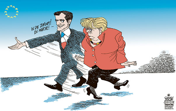  Oliver Schopf, politischer Karikaturist aus Österreich, politische Karikaturen, Illustrationen Archiv politische Karikatur Europäische Union 2018
EU ZUKUNFT EN MARCHE MACRON MERKEL RÜCKZUG PARTEIVORSITZ CDU KANDIDATUR VERZICHT  
  