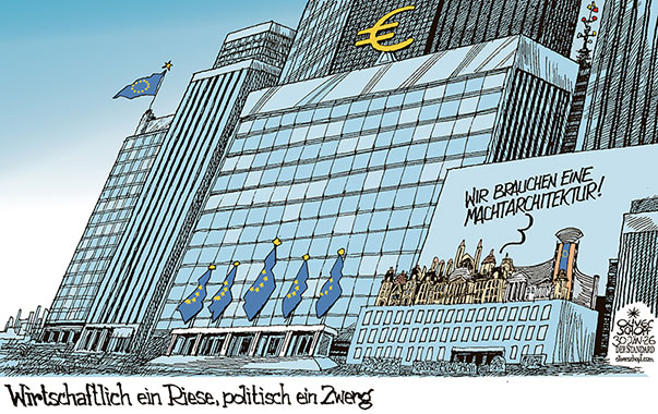 Oliver Schopf, politischer Karikaturist aus Österreich, politische Karikaturen aus Österreich, Karikatur Cartoon Illustrationen Politik Politiker Europa @oliverschopf.bsky.social 2026: EU WIRTSCHAFT POLITIK RIESE ZWERG ARCHITEKTUR MACHTPOLITIK HOCHHÄUSER ALTBAU KOMMISSION GEBÄUDE EURO FAHNE FLAGGE










 



