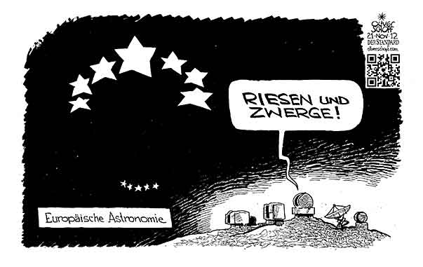  Oliver Schopf, politischer Karikaturist aus Österreich, politische Karikaturen, Illustrationen Archiv politische Karikatur Europa 
2012  EU STERNE FAHNE FLAGGE EURO KRISE ASTRONOMIE OBSERVATORIUM STERNWARTE ROTER RIESE WEISSER ZWERG REICH ARM 
   


 
