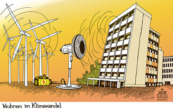 Oliver Schopf, politischer Karikaturist aus Österreich, politische Karikaturen aus Österreich, Karikatur Cartoon Illustrationen Politik Politiker Europa @oliverschopf.bsky.social 2026: KLIMA KLIMAWANDEL ERDERWÄRMUNG HITZE HITZEPERIODEN WOHNEN WOHNUNG WOHNSIEDLUNG KLIMAANLAGE KÜHLUNG VENTILATOR WINDENERGIE WINDPARK ALTERNATIVE ENERGIE 















 



