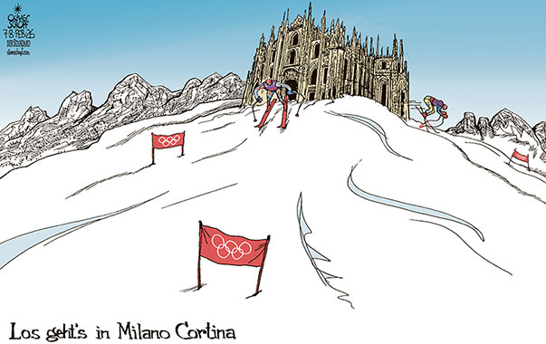 Oliver Schopf, politischer Karikaturist aus Österreich, politische Karikaturen aus Österreich, Karikatur Cartoon Illustrationen Politik Politiker Europa @oliverschopf.bsky.social 2026: OLYMPISCHE WINTERSPIELE MAILAND ITALIEN MILANO CORTINA START MAILÄNDER DOM ABFAHRT STARTHAUS ALPEN BERGE SKIGEBIET STRECKE PISTE 










 



