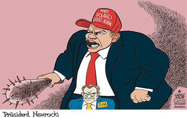 Oliver Schopf, politischer Karikaturist aus Österreich, politische Karikaturen aus Österreich, Karikatur Cartoon Illustrationen Politik Politiker Europa @oliverschopf.bsky.social 2025: POLEN KAROL NAWROCKI PRÄSIDENTSCHAFTSWAHLEN SIEGER GEWINNER RECHTS RECHTSPOPULIST HOOLIGAN KEULE TRUMP MAGA DONALD TUSK









 



