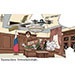 Oliver Schopf, editorial cartoons from Austria, cartoonist from Austria, Austrian illustrations, illustrator from Austria, editorial cartoon politics politician Europe, Cartoon Movement, @oliverschopf.bsky.social 2026: UKRAINE WAR RUSSIA PUTIN DRONES TECHNOLOGY KREMLIN OFFICE DESK PRESIDENT AIR CONDITION FLY 
