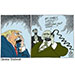 Oliver Schopf, editorial cartoons from Austria, cartoonist from Austria, Austrian illustrations, illustrator from Austria, editorial cartoon politics politician Europe, Cartoon Movement, @oliverschopf.bsky.social 2025: UKAINE WAR TRUMP PUTIN TELEPHONE CALL PEACE CEASEFIRE NEGOTIATIONS
