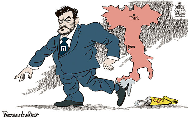 Oliver Schopf, politischer Karikaturist aus Österreich, politische Karikaturen aus Österreich, Karikatur Cartoon Illustrationen Politik Politiker Österreich 2024: SIGNA RENÉ BENKO ITALIEN JUSTIZ STAATSANWALTSCHAFT TRIENT ERMITTLUNGEN HAFTBEFEHL FERSE AN DIE FERSEN HEFTEN KLEBER 







