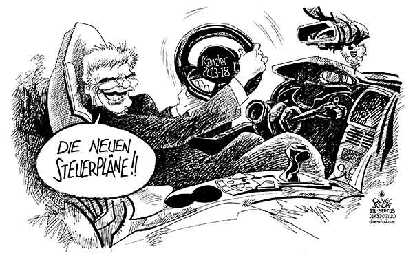 Oliver Schopf, politischer Karikaturist aus Österreich, politische Karikaturen aus Österreich, Karikatur, Illustrationen Politik Politiker Österreich  2013 NATIONALRATSWAHL 2013 STEUERN STEUERPLAENE FAYMANN SPOE AUTO LENKRAD BUNDESKANZLER REGIERUNG

 





