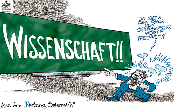 Oliver Schopf, politischer Karikaturist aus Österreich, politische Karikaturen aus Österreich, Karikatur Cartoon Illustrationen Politik Politiker Österreich @oliverschopf.bsky.social 2025: FPÖ HERBERT KICKL WISSENSCHAFT SPRACHE DEUTSCH ÖSTERREICHISCH FESTUNG ÖSTERREICH 


















