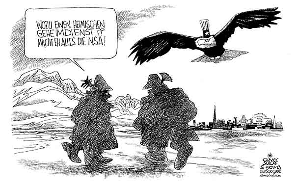  Oliver Schopf, politischer Karikaturist aus Österreich, politische Karikaturen, Illustrationen Archiv politische Karikatur Österreich Bundesheer
2013 NSA GEHEIMDIENST HND ABHOEREN SPIONIEREN UEBERWACHEN USA SEEADLER 

