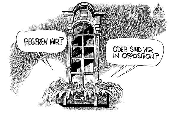  Oliver Schopf, politischer Karikaturist aus Österreich, politische Karikaturen, Illustrationen Archiv politische Karikatur Österreich 2013 DIE GRUENEN FENSTER BLUMENKISTERL MACHT REGIEREN OPPOSITION 


