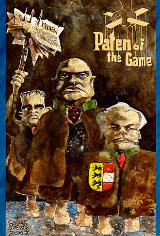  Oliver Schopf, politischer Karikaturist aus Österreich, politische Karikaturen, Illustrationen Archiv politische Karikatur Österreich: Landeshauptleute Kärnten 2012 kaernten SCHEUCH UWE KURT DOERFLER FPK PATE FRANCIS FORD COPPOLA FILM MAFIA KORRUPTION   BIRNBACHER PROZESS
