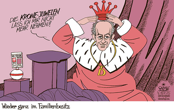 Oliver Schopf, politischer Karikaturist aus Österreich, politische Karikaturen aus Österreich, Karikatur Cartoon Illustrationen Politik Politiker Österreich Cartoon Movement, @oliverschopf.bsky.social 2025: NEUE KRONENZEITUNG KRONE CHRISTOPH DICHAND FUNKE MEDIENGRUPPE FAMILIENBESITZ KRONJUWELEN KRÖNUNG KÖNIG SCHATZKAMMER


































