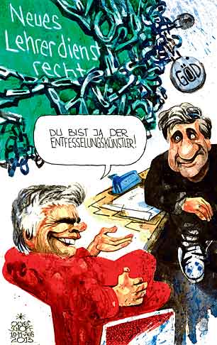 Oliver Schopf, politischer Karikaturist aus Österreich, politische Karikaturen aus Österreich, Karikatur, Illustrationen Politik Politiker Österreich  2013 LEHERERDIENSTRECHT FAYMANN SPINDELEGGER GOED GWERKSCHAFT OEFFENTLICHER DIENST ENTFESSELUNG KETTEN SCHULTAFEL

 





